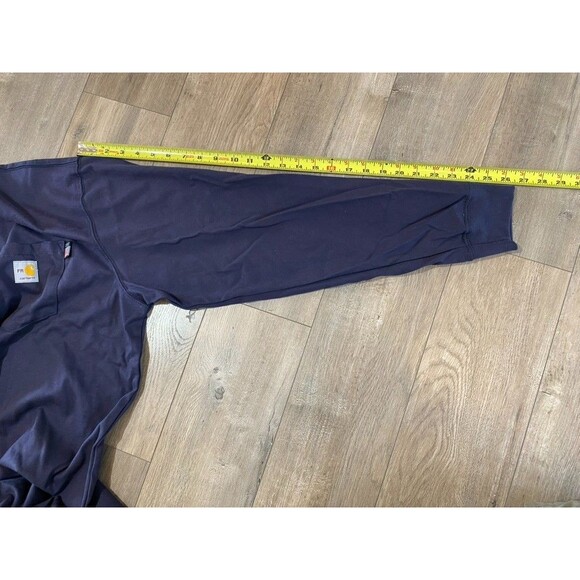 Carhartt Force FR Mens XXL Navy Blue Flame Resistant Long Sleeve Cat2 Pocket - Picture 9 of 9